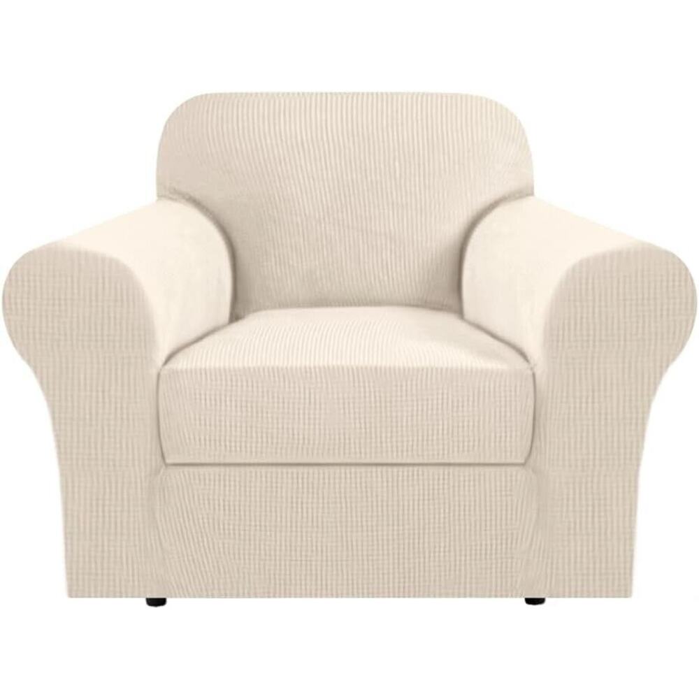 Gray 2 Piece Chair Cover Chair Slipcover for Living Room Stretch Armchair Cover